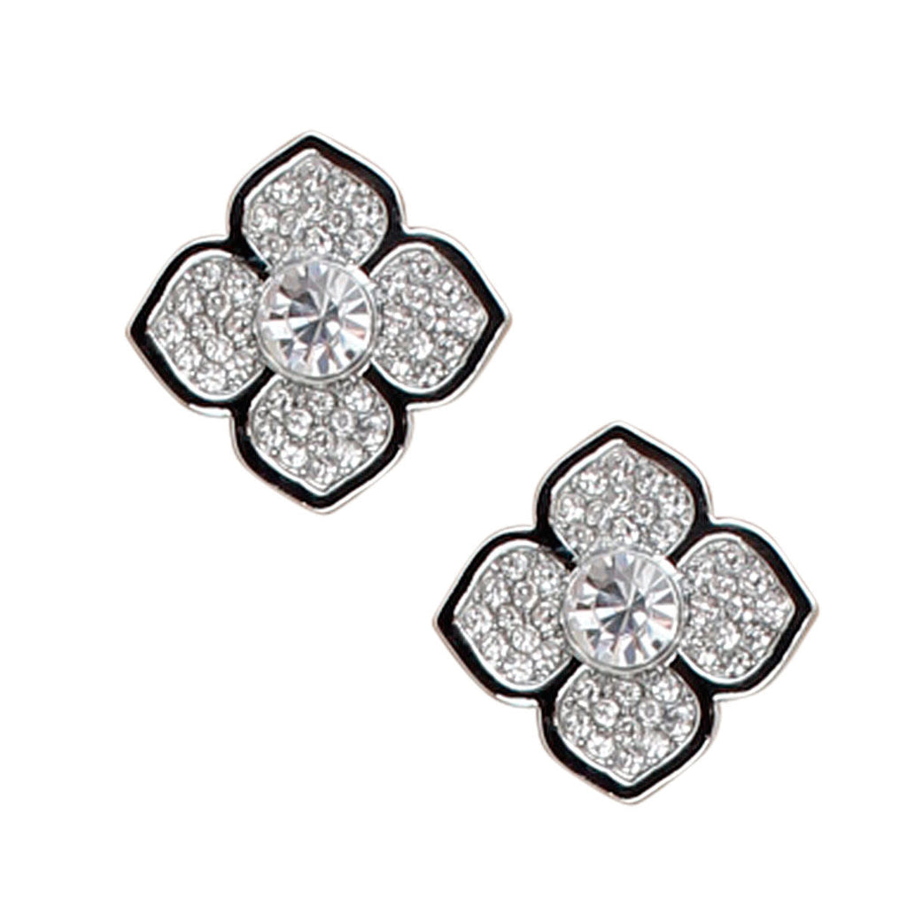 Flower Stud Earrings Silver Petals Stylish Chic Jewelry Accessory