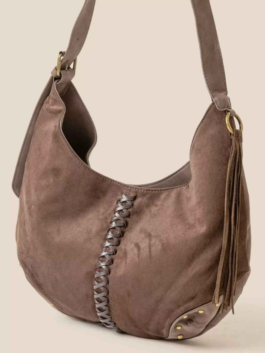 Braided Detail Hobo Shoulder Bag