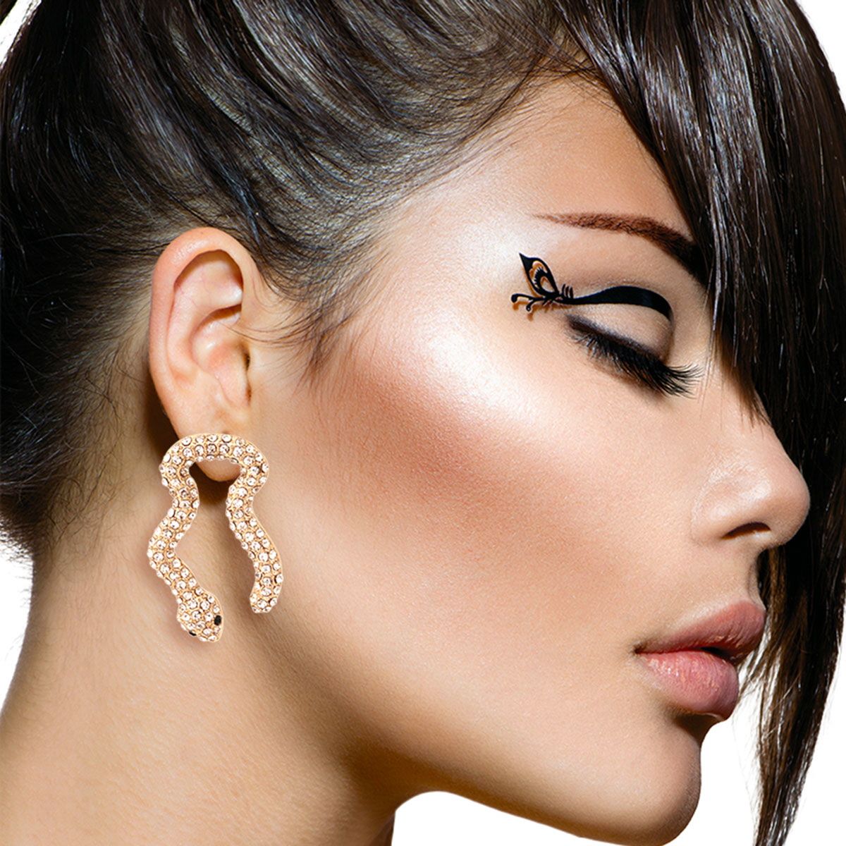 Snake Pave Gold Earrings – Stylish Statement Jewelry