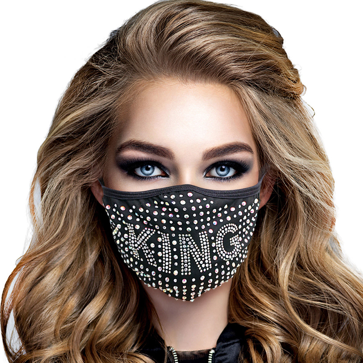 Fashion Rhinestone Statement Mask KING Stylish Accessory