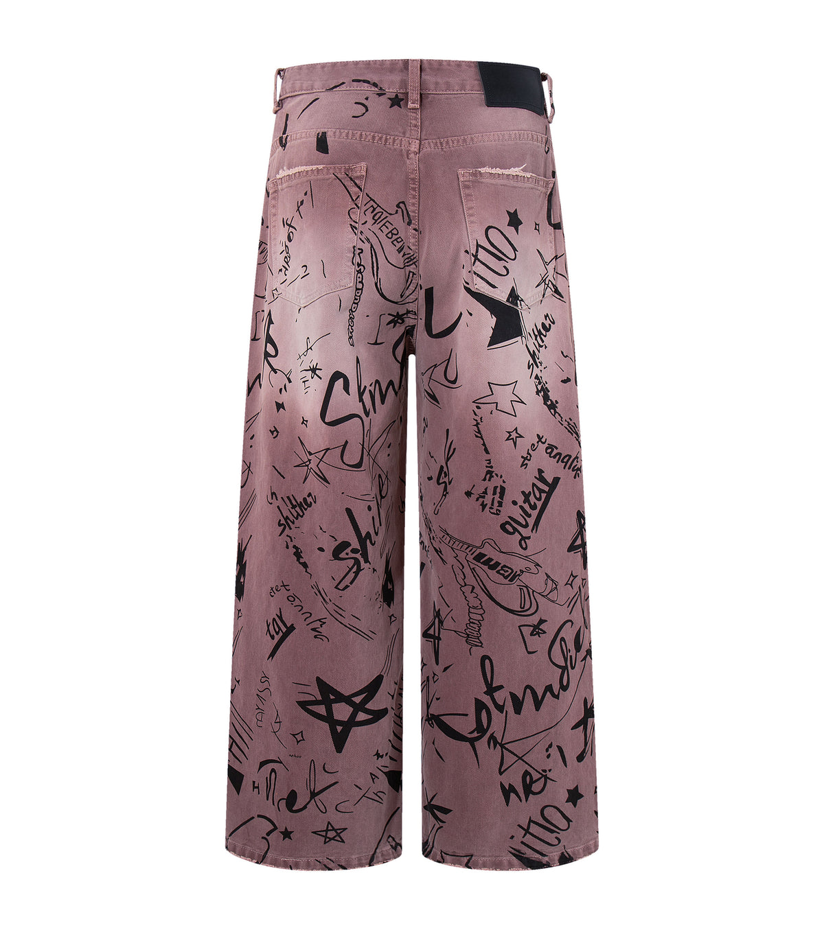 MAROON GRAFFITI DENIM