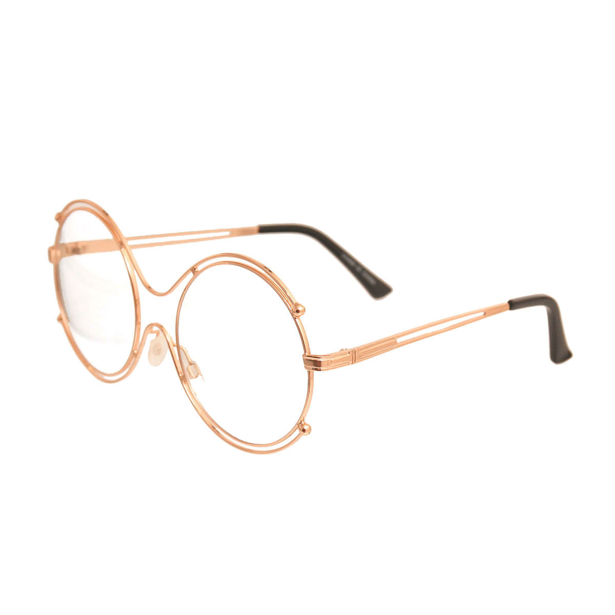 Clear Round Glasses Retro Gold Stylish Fashion Accessory