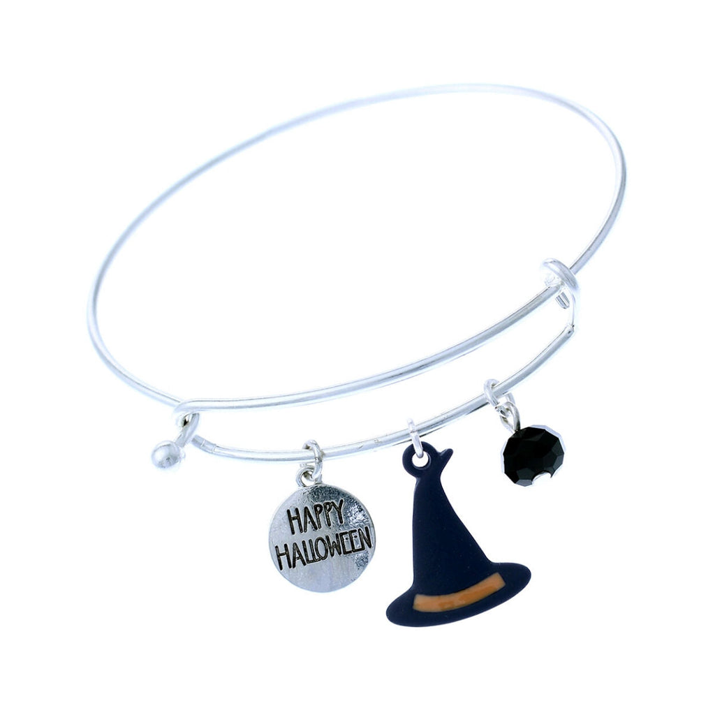 Halloween Witch Charm Bangle Bracelet – Trendy Statement Jewelry Accessory
