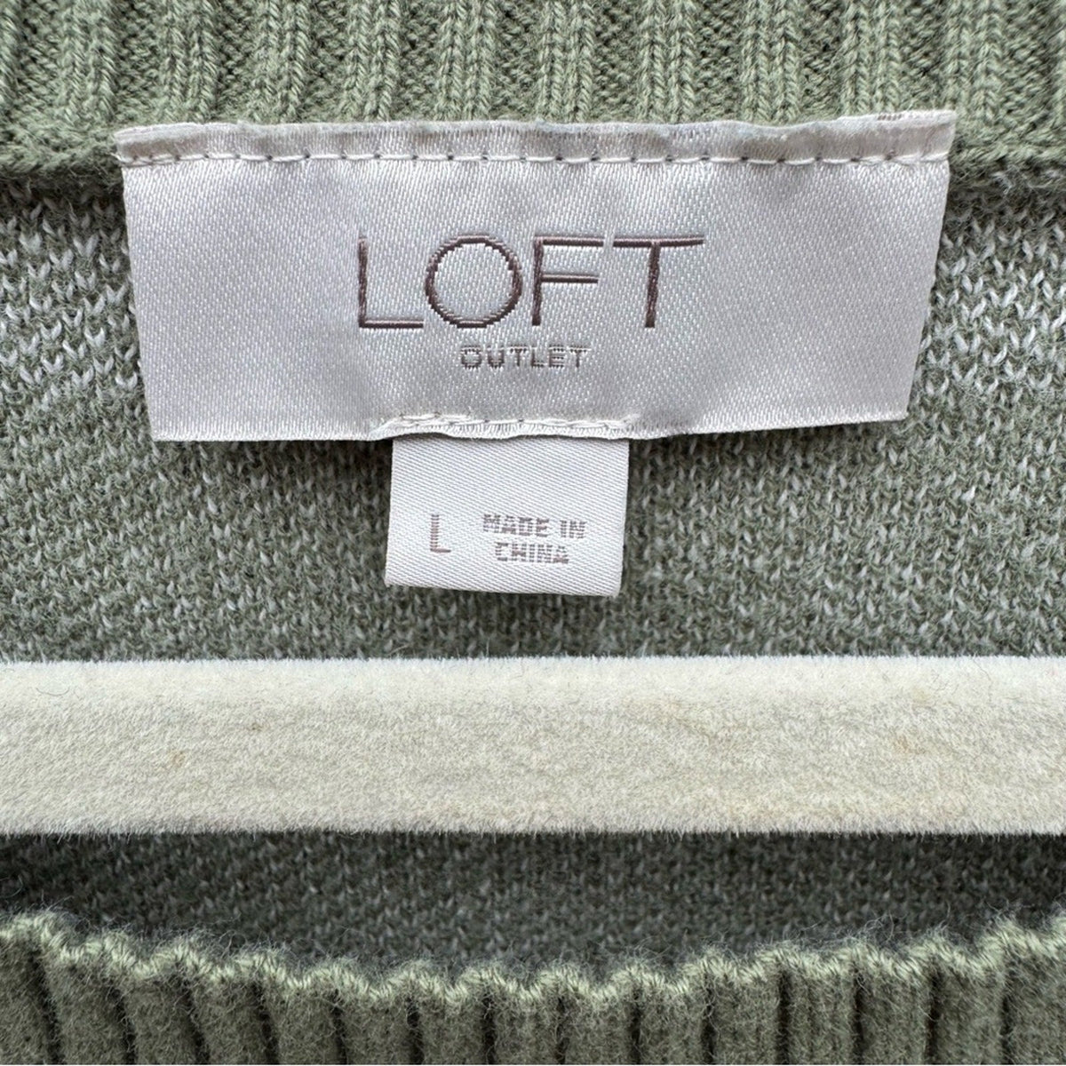 Loft Outlet Womens Large 100% Cotton Plaid 3/4 Sleeve Crew Neck Knit Sweater