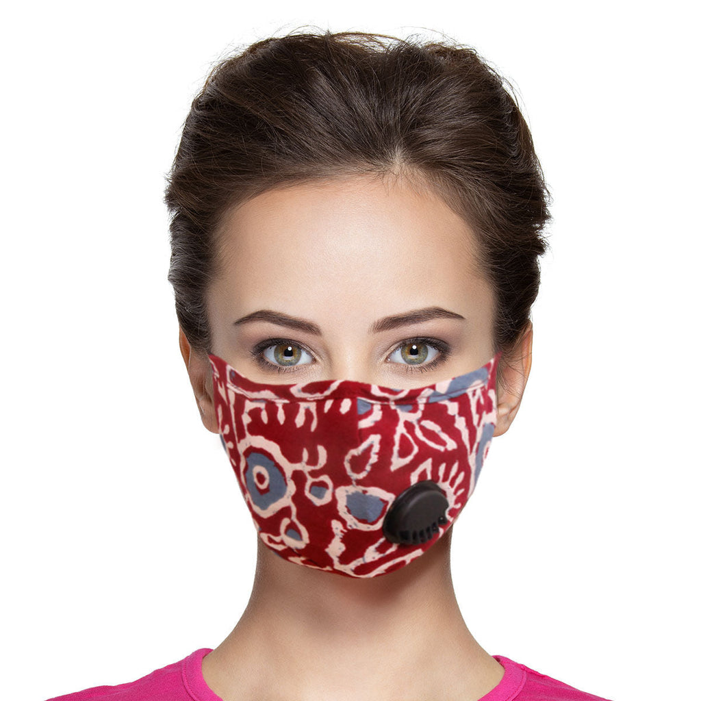 Fashion Face Mask Burgundy Cheetah Print Stylish Filter Mask