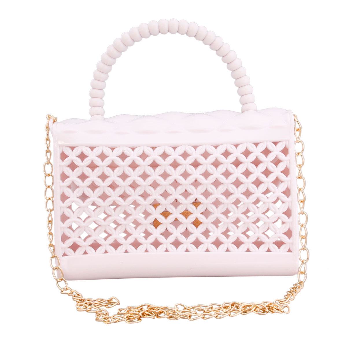 Mini White Jelly Top Handle Crossbody Bag Stylish Chic Accessory