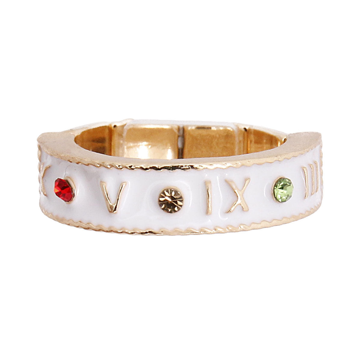 Roman Numeral Ring White Stylish Fashion Jewelry Accessory
