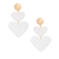 Double Heart Earrings White Stylish Chic Jewelry Accessory