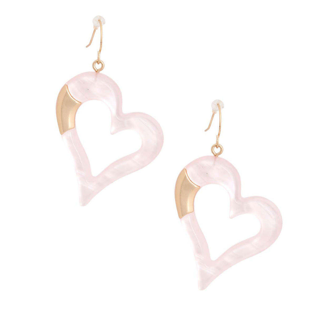 Matte Gold Light Pink Earrings Stylish Fashion Jewelry