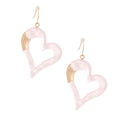 Matte Gold Light Pink Earrings Stylish Fashion Jewelry