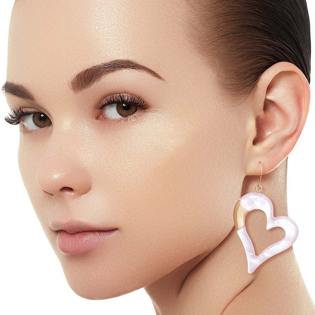Matte Gold Light Pink Earrings Stylish Fashion Jewelry