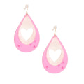 Teardrop Heart Earrings Pink Stylish Fashion Jewelry