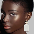 Bridal Earrings White Floral Clay Elegant Statement Jewelry
