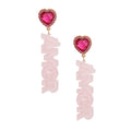 Heart Earrings Light Pink Stylish Fashion Jewelry