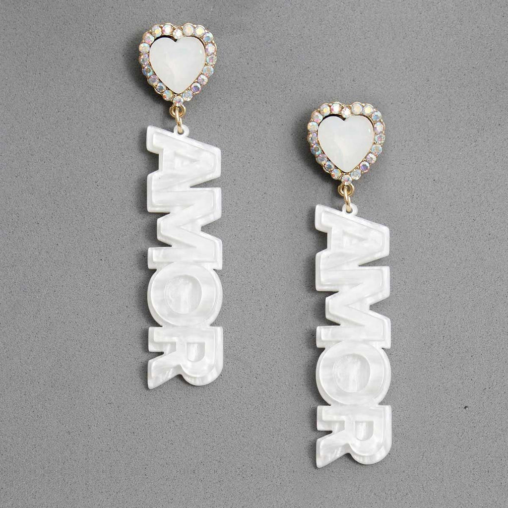 Heart Earrings White Stylish Chic Fashion Jewelry