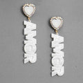 Heart Earrings White Stylish Chic Fashion Jewelry