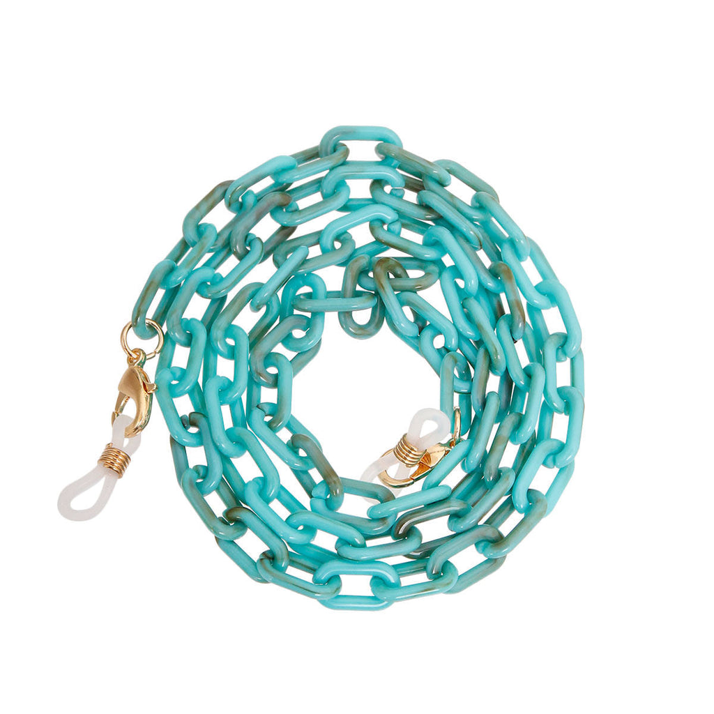 Sunglasses Chain Link Accessory Turquoise Stylish Chic