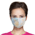 Fashion Face Mask Blue and Yellow Tie Dye Trendy Casual Accessory