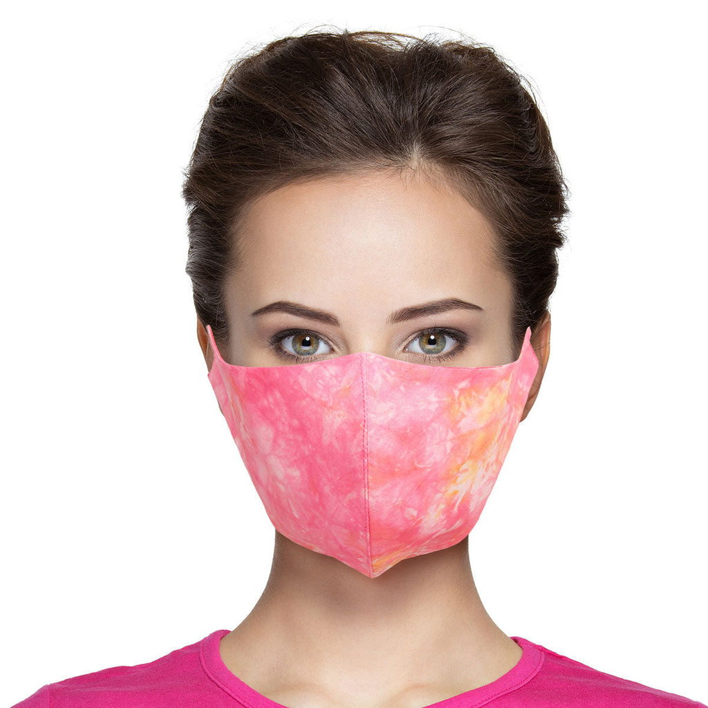 Fashion Face Mask Tie Dye Pink Yellow Trendy Casual Accessory
