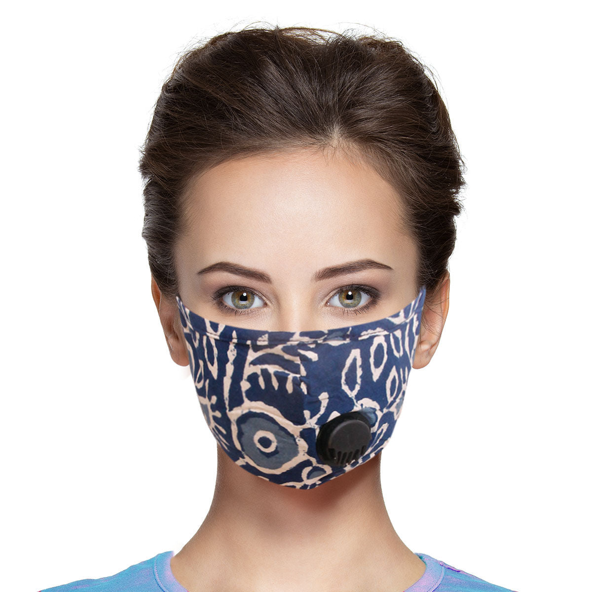 Fashion Face Mask Blue Cheetah Print Stylish Accessory