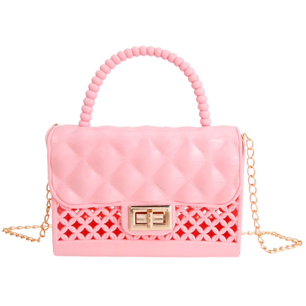 Fashion Handbag Pink Jelly Mini Crossbody Top Handle Stylish Chic