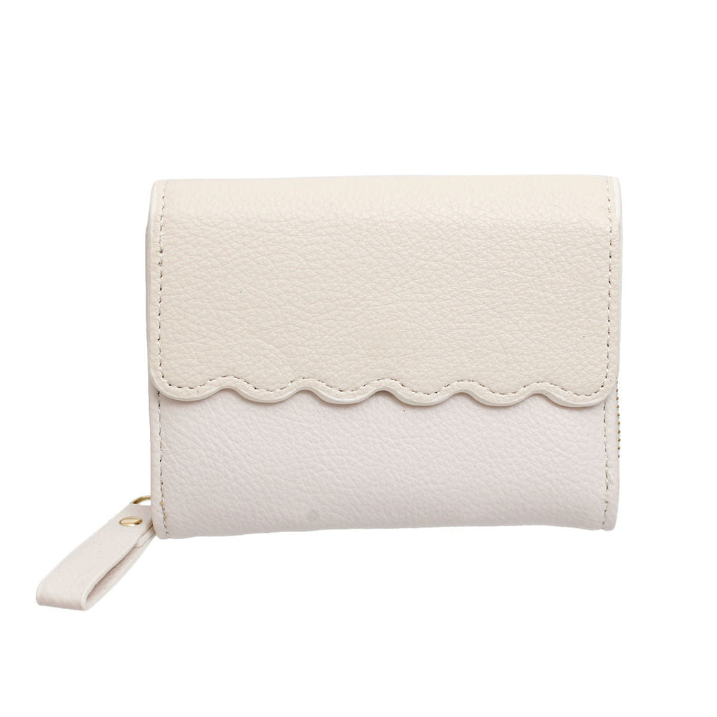 Women’s Accordion Wallet Beige Snap Cardholder Stylish Chic Accessory