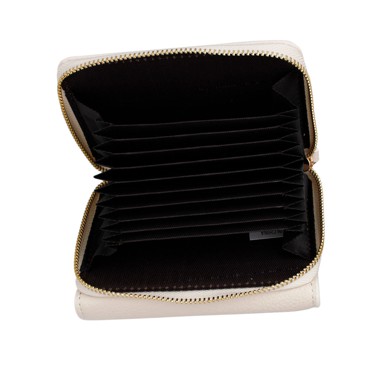 Women’s Accordion Wallet Beige Snap Cardholder Stylish Chic Accessory