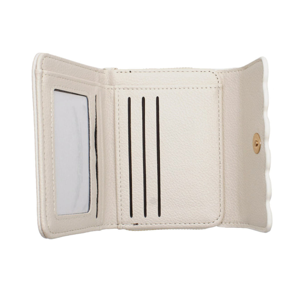 Women’s Accordion Wallet Beige Snap Cardholder Stylish Chic Accessory