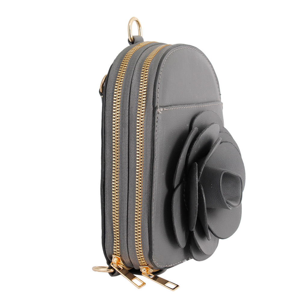 Fashion Mini Backpack Gray Flower Pattern Stylish Casual Accessory