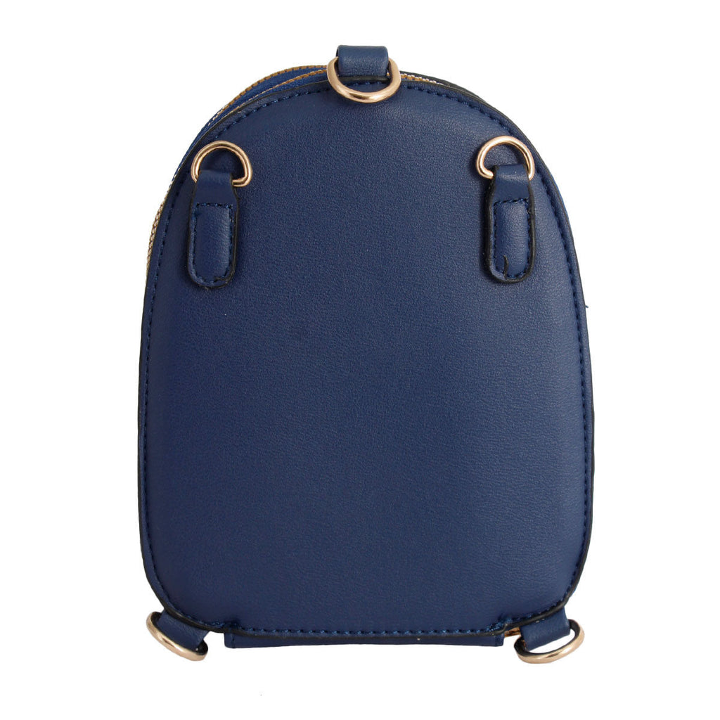 Mini Backpack Navy Floral Stylish Casual Fashion Accessory
