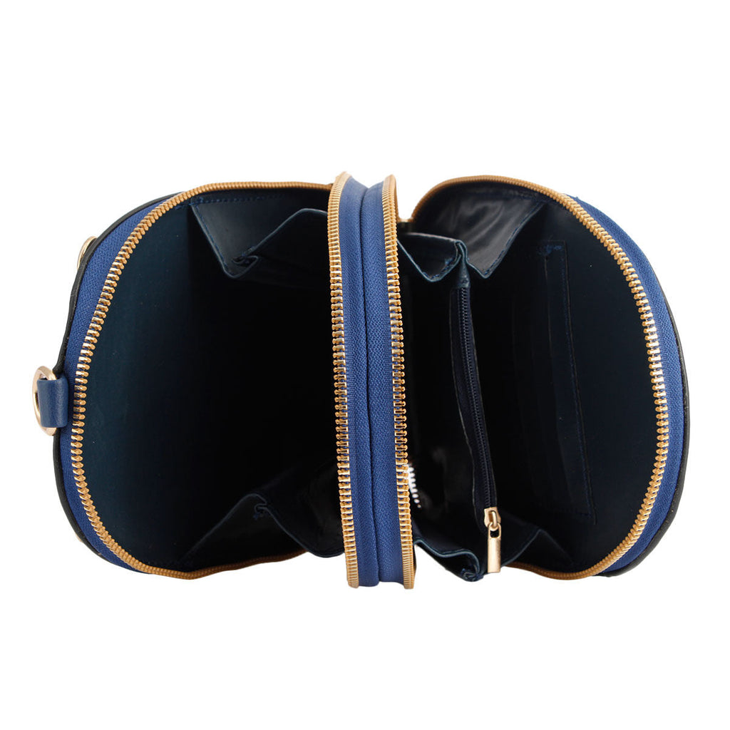 Mini Backpack Navy Floral Stylish Casual Fashion Accessory