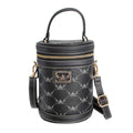 Fashion Handbag Black Barrel Clutch with Top Handle – Stylish Statement Accessory