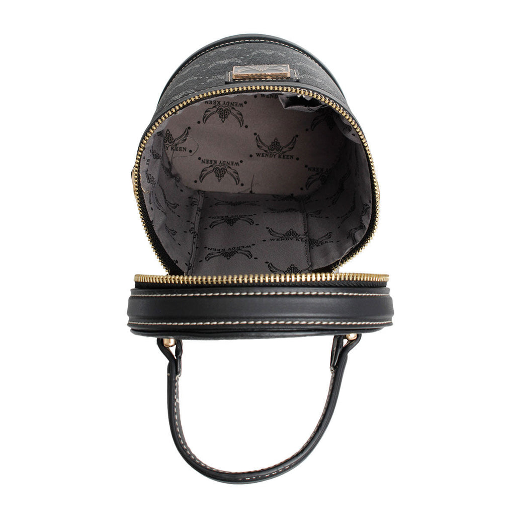 Fashion Handbag Black Barrel Clutch with Top Handle – Stylish Statement Accessory