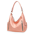 Fashion Handbag Pink and Gold Studded Hobo Bag for Women Stylish Chic Accessory