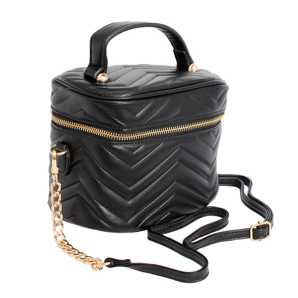 Fashion Handbag Black Crossbody Purse Vanity Case for Women Stylish Chic