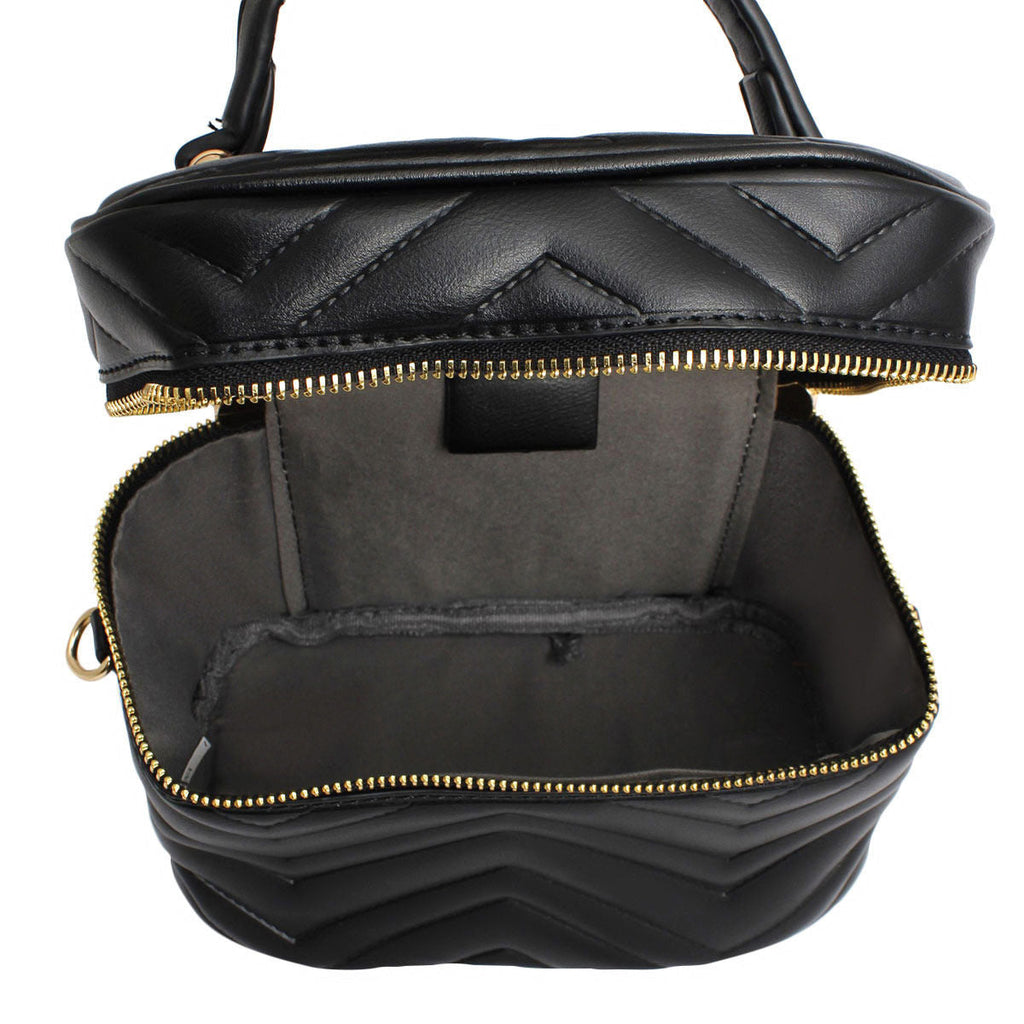 Fashion Handbag Black Crossbody Purse Vanity Case for Women Stylish Chic