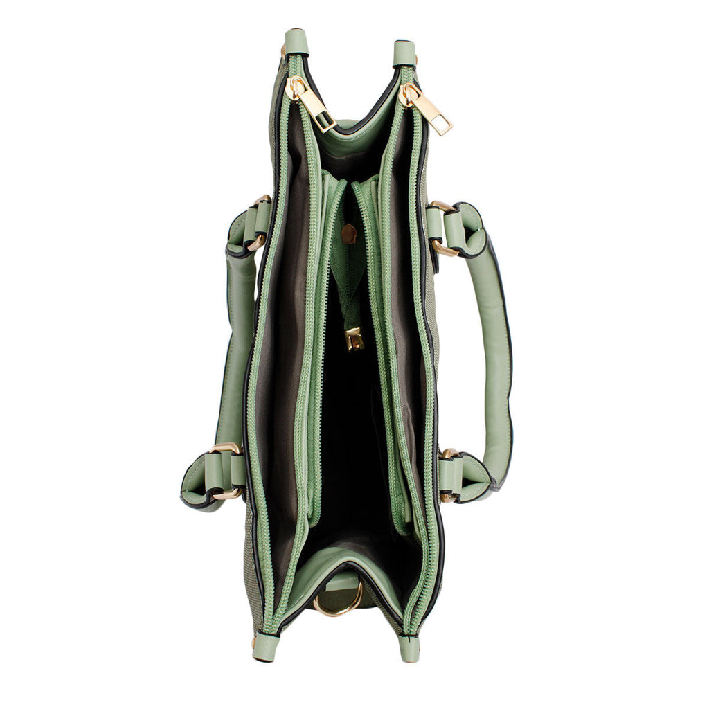 Women’s Pebble Grain Satchel Handbag Green Stylish Fashion Handbag