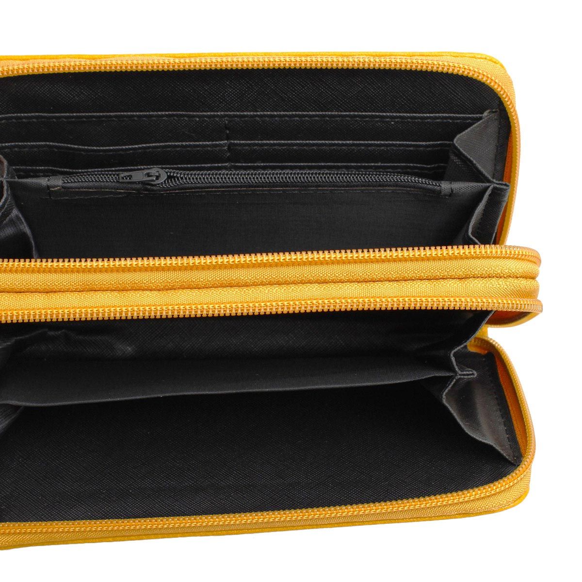 Women’s Zipper Wallet Soft Grain Mustard Stylish Accessory