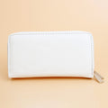 Women’s Zipper Wallet White Soft Grain Stylish Chic Accessory