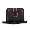Bifold Wallet Black Stitched Stylish Casual Accessory
