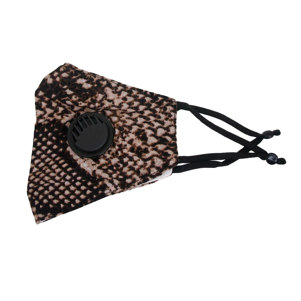 Fashionable Gray Snake Skin Filter Face Mask Stylish Accessory