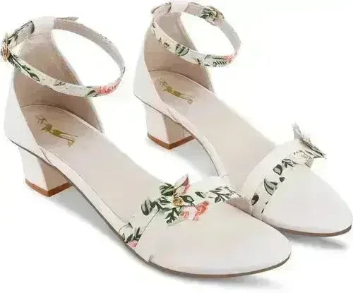 Women White Heels Sandal