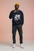 Glitched Elephant Sweatshirt – Limited Drop – Black White Glitch Line Art Unisex