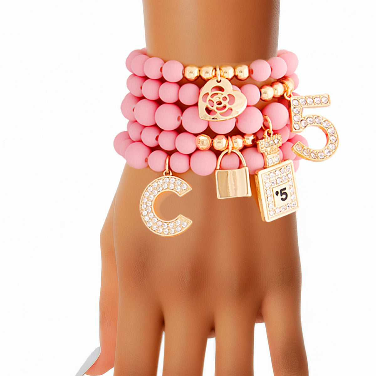 Charm Bracelets Matte Pink No. 5 Stylish Boutique Accessory