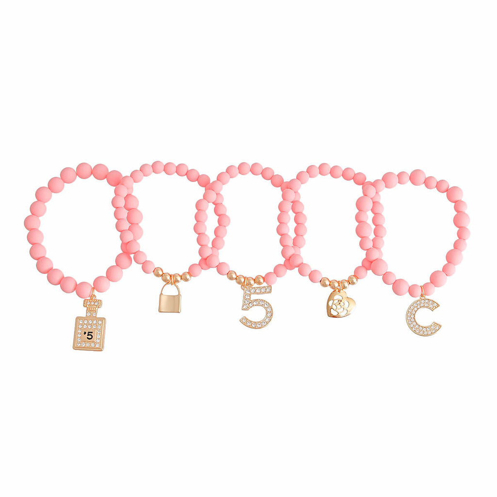 Charm Bracelets Matte Pink No. 5 Stylish Boutique Accessory