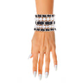 Bracelets Set of 5 Silver Chain Pearl Stylish Layered Jewelry