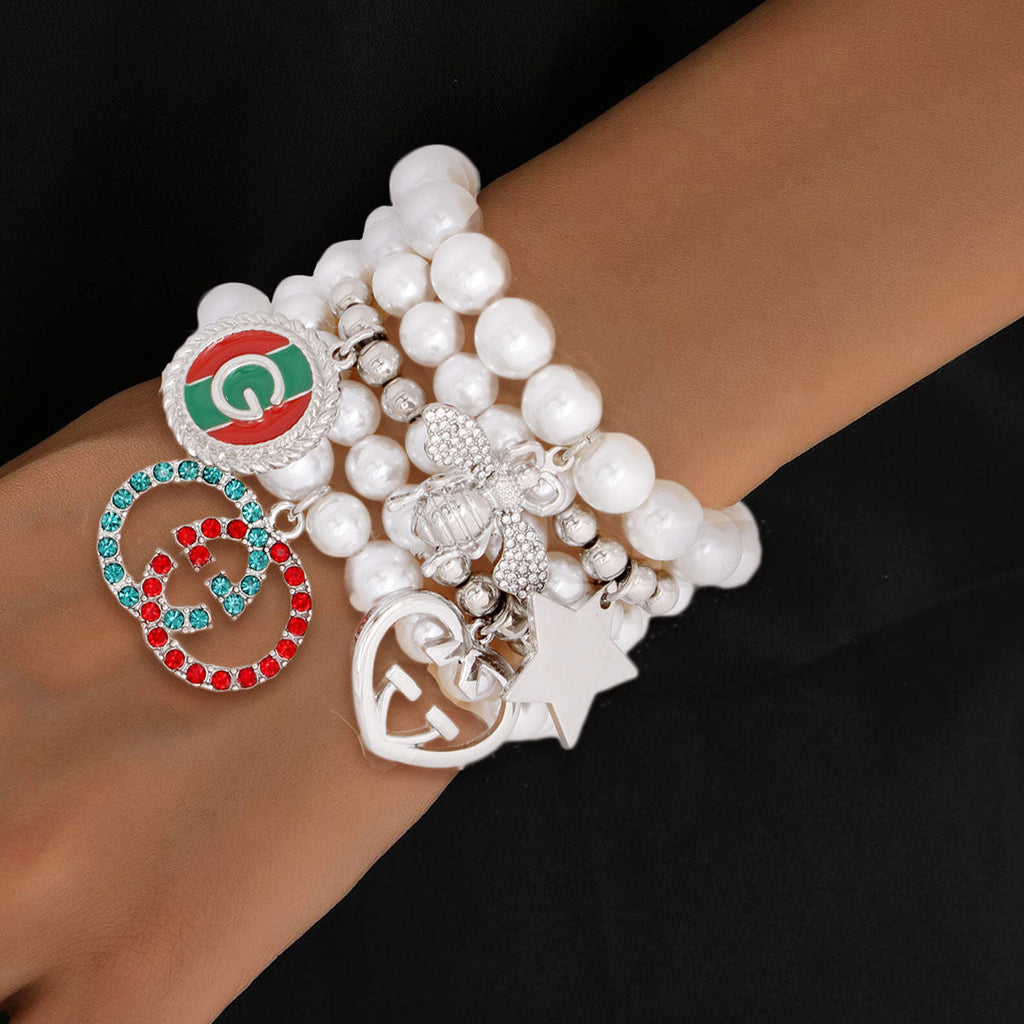 Bracelets White Luxury-Inspired Stylish Statement Jewelry