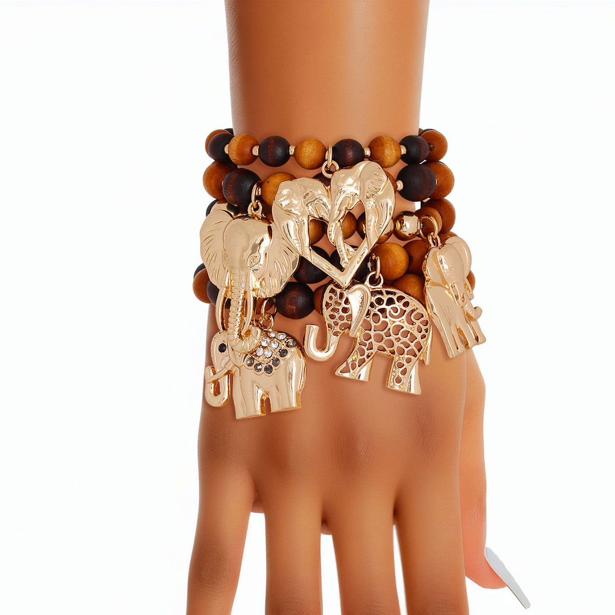 Elephant Bracelets Mixed Wood Stylish Fashion Jewelry Accessories