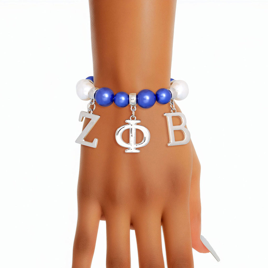 Pearl Zeta Bracelet Blue White Stylish Fashion Jewelry Accessory