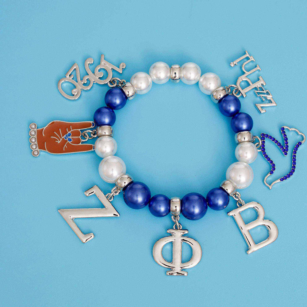 Pearl Zeta Bracelet Blue White Stylish Fashion Jewelry Accessory